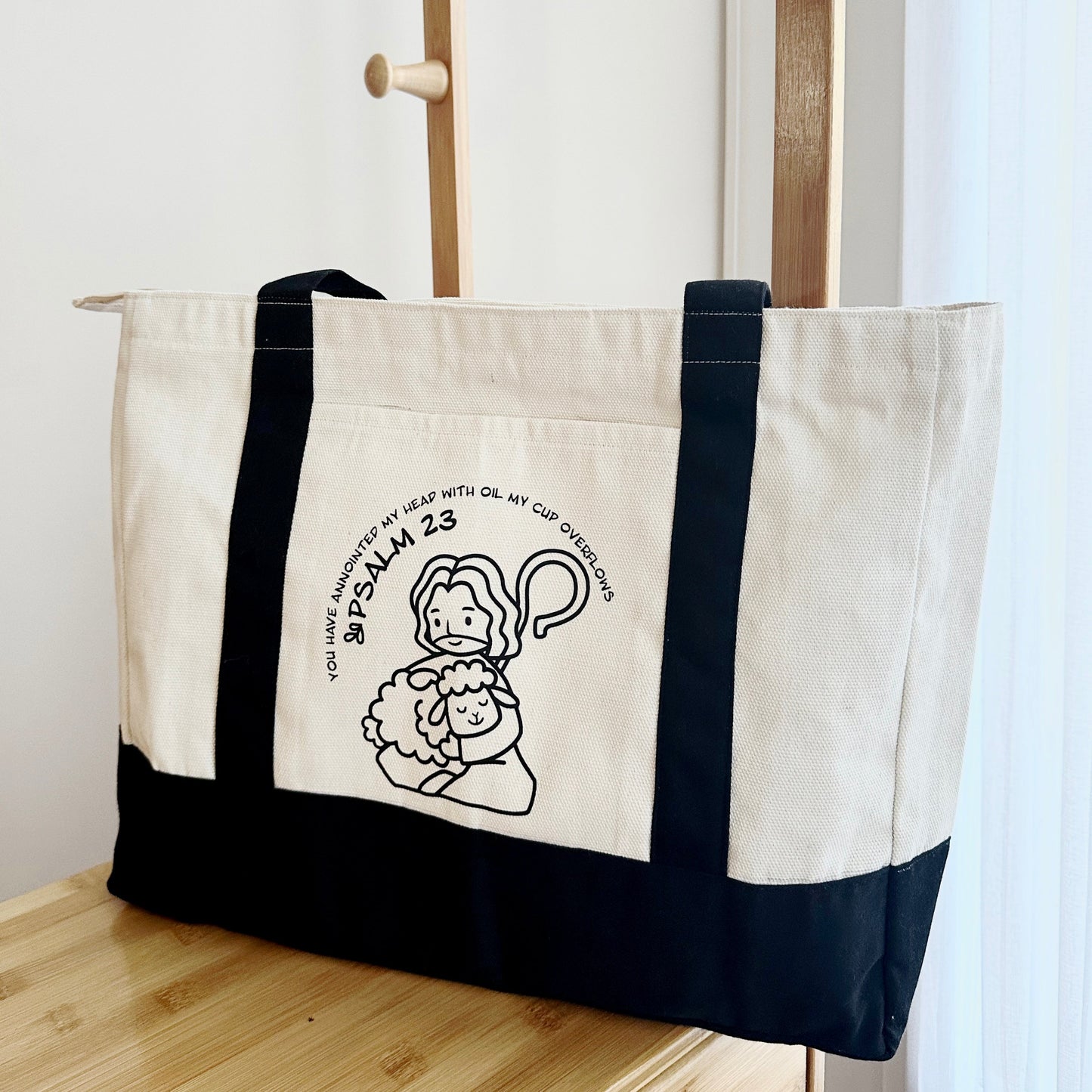 Psalm 23.5 Canvas Zip Tote Bag