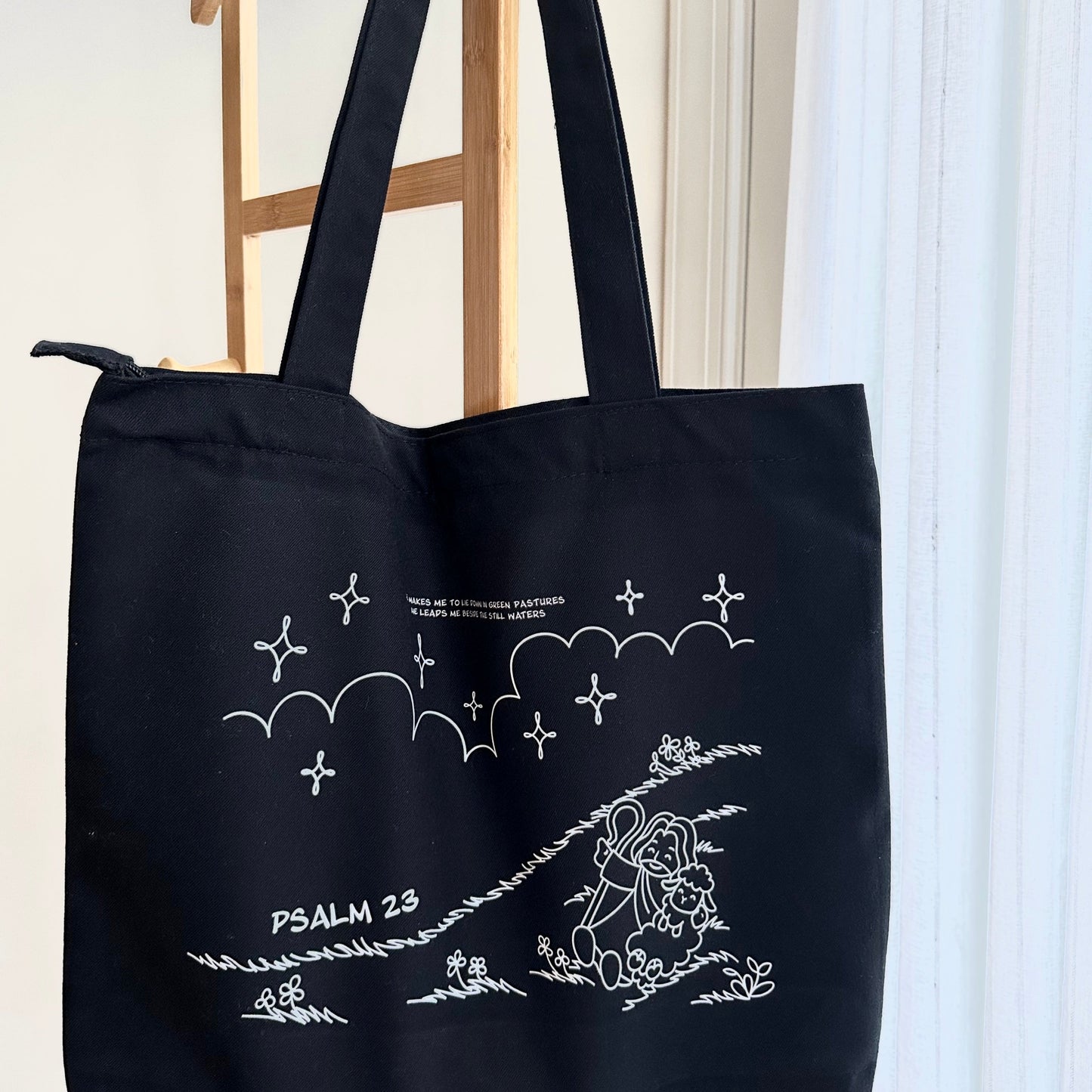 Psalm 23.2 Graphic Zip Tote Bag